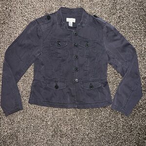 LOFT military style peplum jacket SZ SM